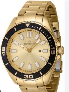 Invicta Pro Diver Gold and Black Men's Watch 46mm all gold